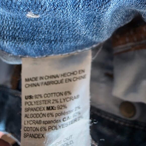 Chico' So Slimming Girlfriend Slim Leg Ankle Blue Denim Floral Print 00R - 2R - Picture 10 of 10